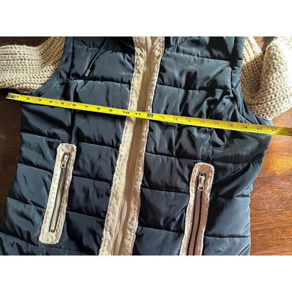 Montanaco Puffer Vest Knit Sweater Sleeves Transitional Hobbit Cottage Grandma - Picture 4 of 16
